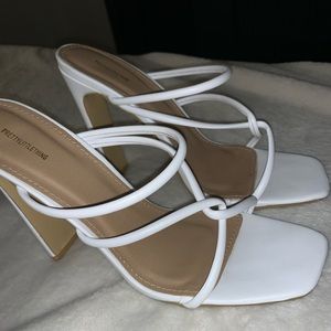 Pretty little thing white heels